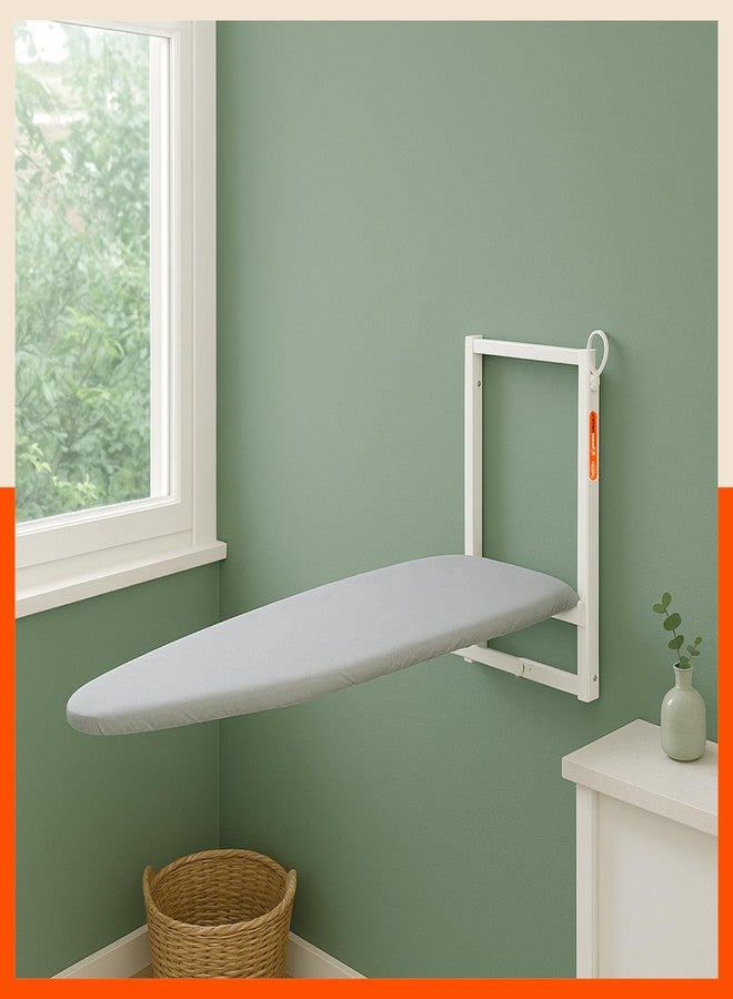 Bathla طاولة/لوح كي الملابس الجداري Bathla X-Pres Vault | موفرة للمساحة وقابلة للطي | أبيض | تركيب ذاتي | ذراع تحرير سهل، غطاء قطني قابل للإزالة، أدوات تثبيت - Image 1